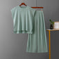 Sleeveless Vest Knit Wide-leg Pants Plus-size Ice Silk Set