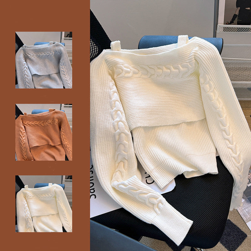 Women's Straight Neck Sweater Knitting Sling
