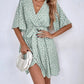 Women's Short-sleeved Lace-up Waist Trimming Versatile Dress