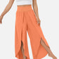 Pantalon de yoga ample fendu, taille haute, élastique, jambes larges, mode femme, vêtements polyvalents