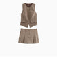 New Plaid Sleeveless Round Neck Slim Vest Top
