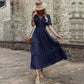 Cinched Elegant Commuter V-neck Midi Dress