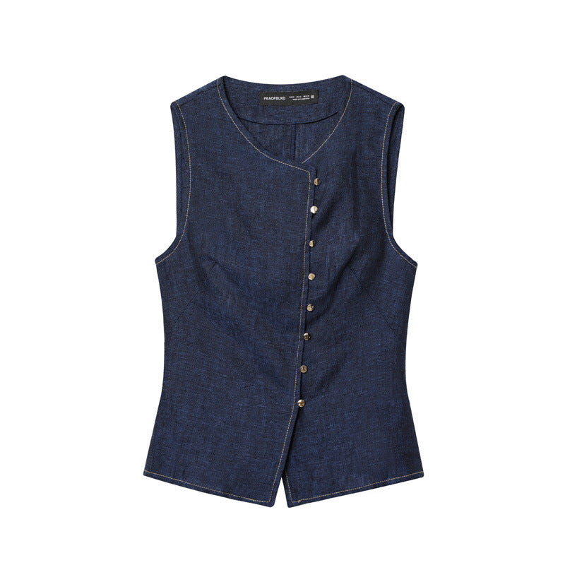 Summer Women's Double Breasted Vest Casual Trousers