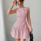 Womens Ruched A-Line Skirt Sleeveless Womens Dress