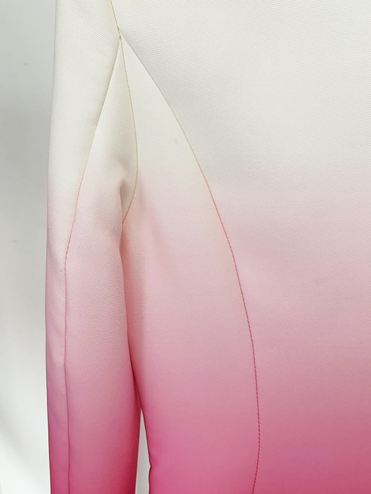 Temperament Gradient Color Slim Flared Pants Suit