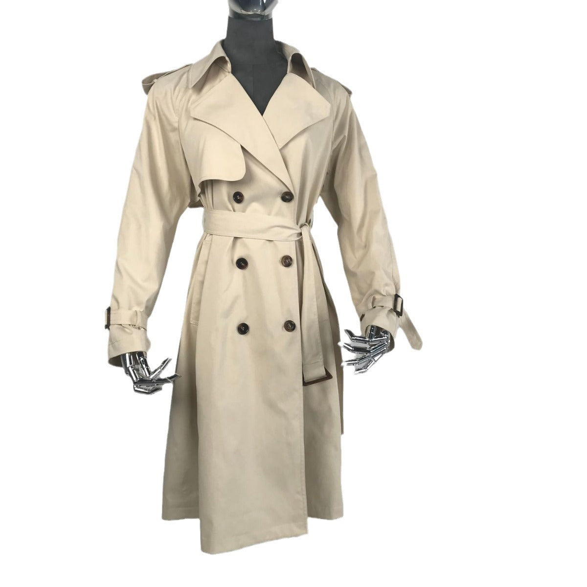 Coupe-vent imperméable décontracté ample à double boutonnage