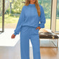 Women's Casual Hooded Long Sleeve Pullover Sweatshirt And Sweatpants Suit