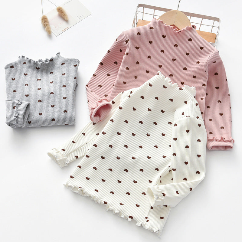 Chemise à manches longues printemps et automne Chemise à manches longues pour enfants Love