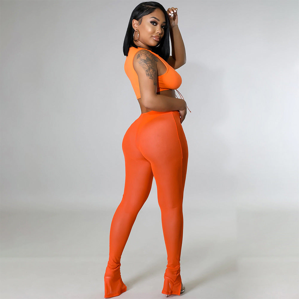 Leggings transparents en maille fine pour femmes