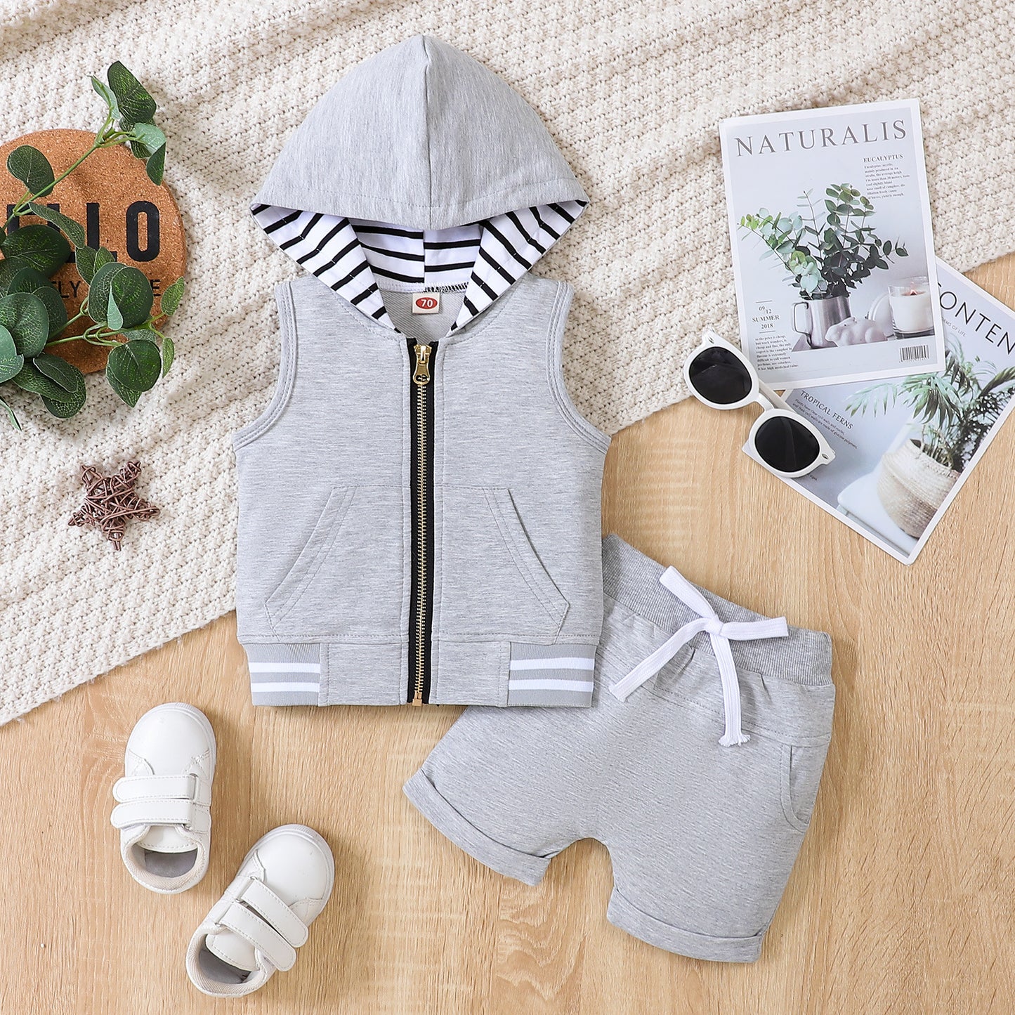 Fashion Children's Zip-up Shirt Suit
