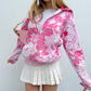 New Women's Personality Sweet Student Zipper Print Hooded Sweater
