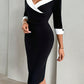 Womens Slim-fit Slit Elegant Dress