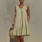 New Stylish Casual Loose Round-Neck Sleeveless Ruffle-Trim Dress