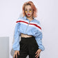 Geometric patchwork jacket baseball jersey