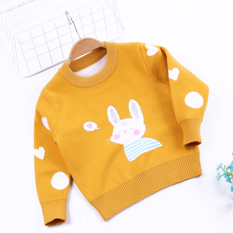 Le pull en tricot ne se décolore pas, j'adore le double manteau lapin blanc