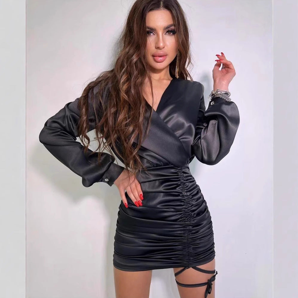 Slimming Long Sleeves High Waist Sheath Dress Women