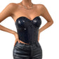 Fashion Sequin Zipper Heavy Industry Tube Top
