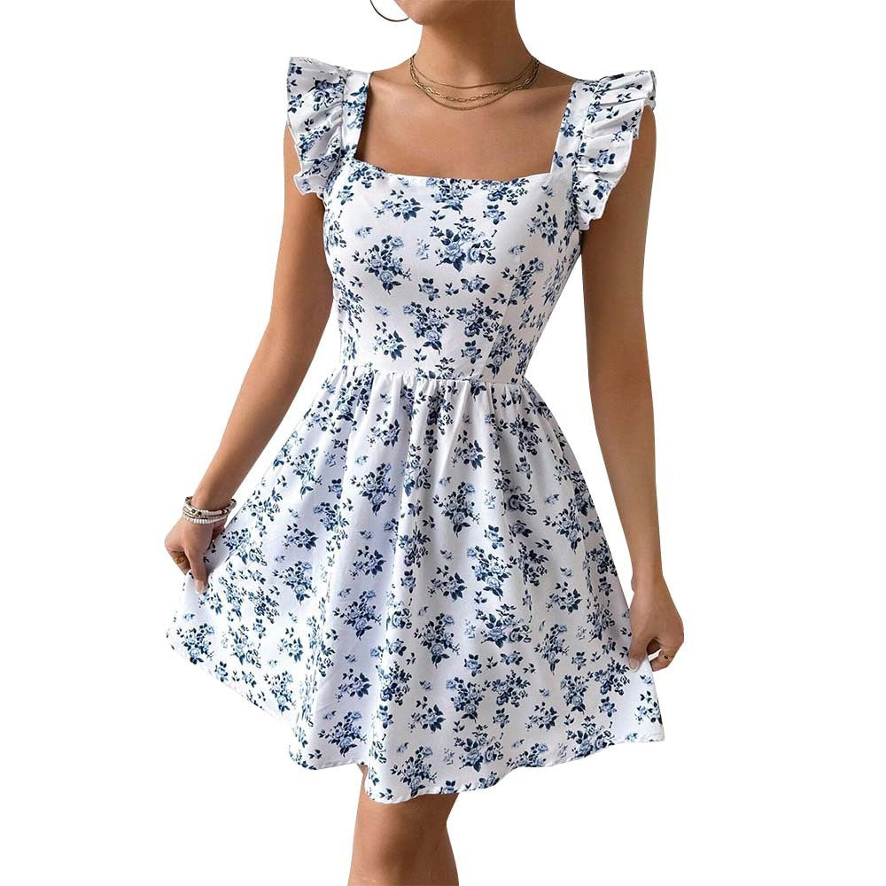 Robe fleurie ajustée à la mode pour femmes