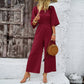 Women's One-pieces Short Sleeve Wide-leg Pants