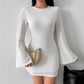 Autumn And Winter Solid Color Tight Waist High-grade Long Sleeve Dress