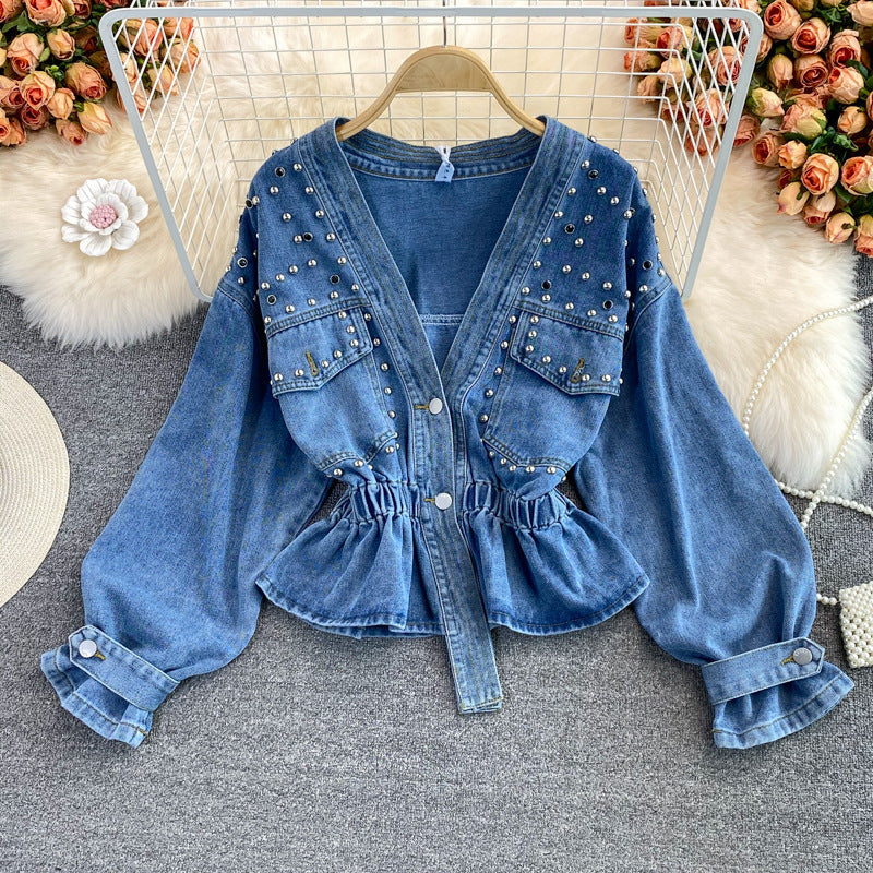 Women's Fashionable All-matching Loose Denim Jacket Top