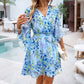 European And American Leisure Simple Style Floral Lace-up Skirt Dress