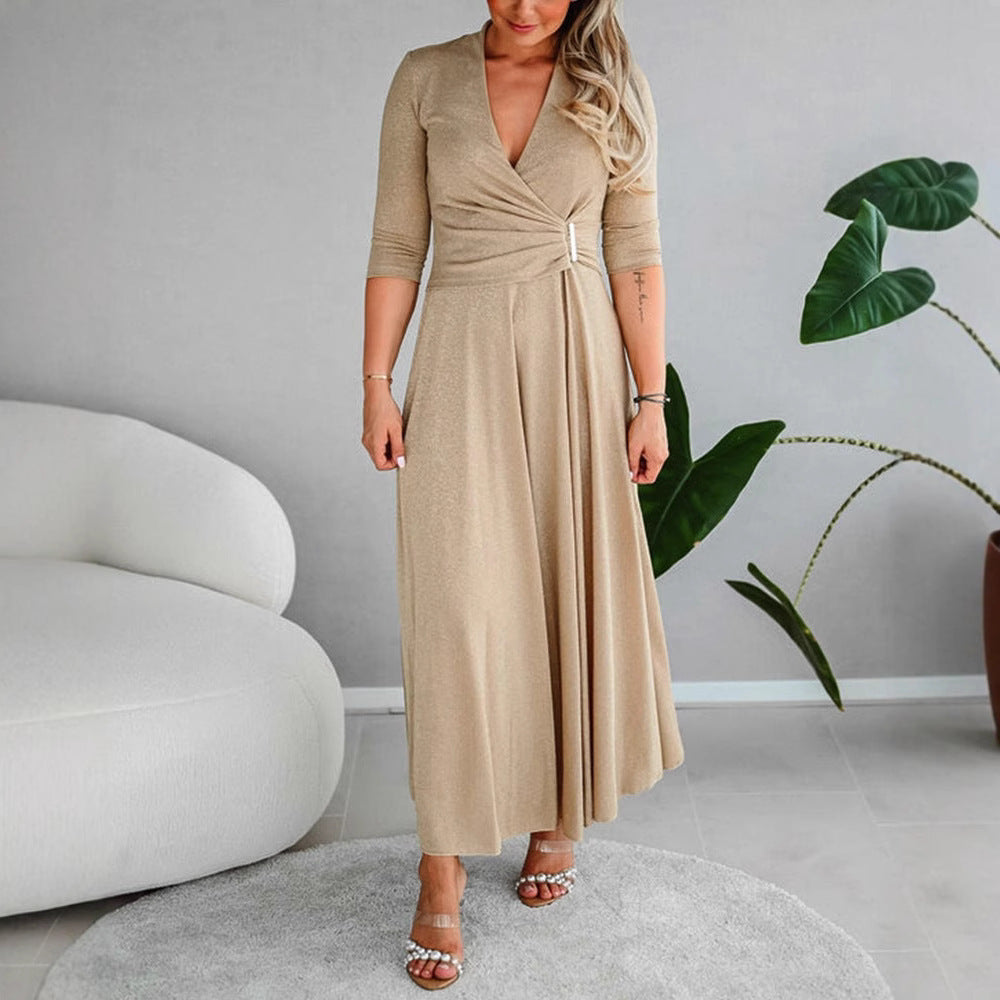 Thin And Glittering Fashionable Elegant Large Swing Skirt