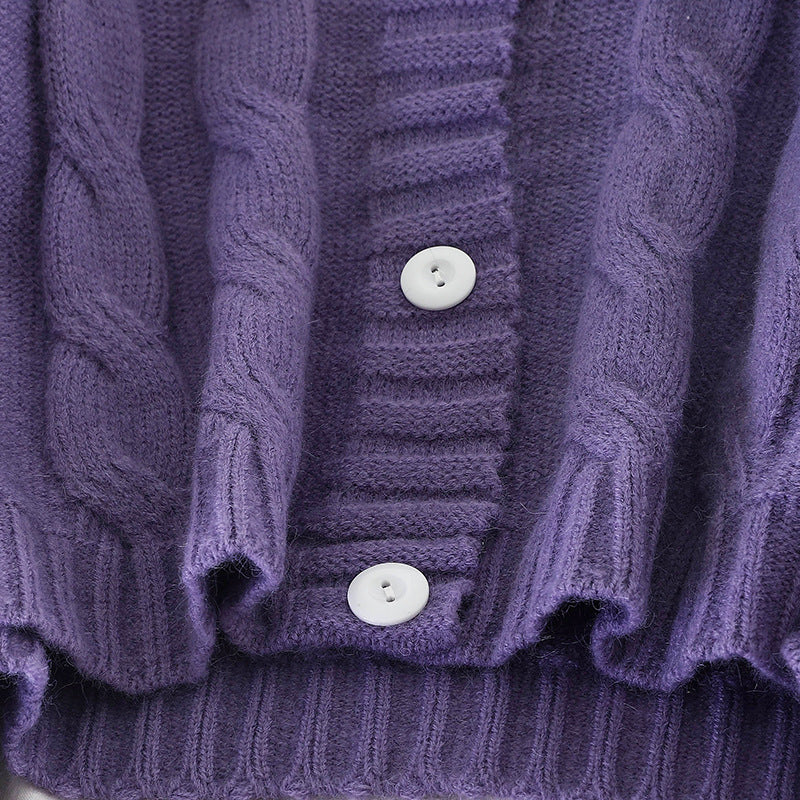 Women's Loose-fitting Outer Twist Sweater Coat