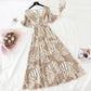 Chiffon Dress Female French Platycodon Floral Long Skirt Waist Was Thinner