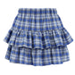 Women's Cotton Blue Plaid Skirt