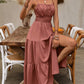 Women's Holiday Pleated Cami Dress Maxi Vacation Beach Outfit