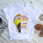 Cartoon African girl print ladies short sleeve T-shirt
