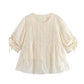 Women's New Loose Embroidered Half Elastic Shorts Short Sleeve Top Suit