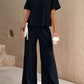 Casual Fashion Solid Color Top Suit Wide Leg Pants