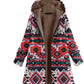 Embroidered Retro Warm Cotton Black Jacket With Zipper