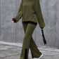Autumn And Winter Casual Loose Homewear High-waist Elegant Slit Set