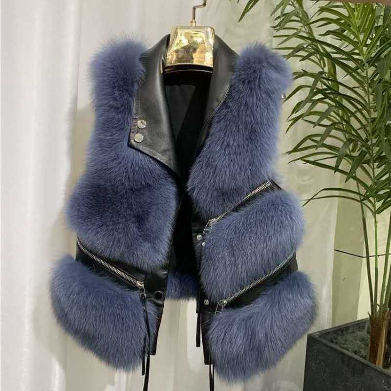 Women's Leather Vest Jacket Winter New Korean Version