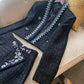 Diamond Blue And Fruit Collar Short Tweed Coat Short Skirt