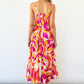 Spaghetti-strap Floral Print Pleated Dress