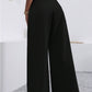 Solid Color Loose Wide Leg Elegant Pants With Pocket