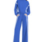Double Striped Long-sleeve Zipper Pants Pocket Sports Suit