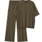 Casual Short Sleeve Pullover Top Wide Leg Pants Casual Suit