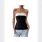 Contrast Color Tube Top Elegant Graceful Commuter Off-neck Tube Top