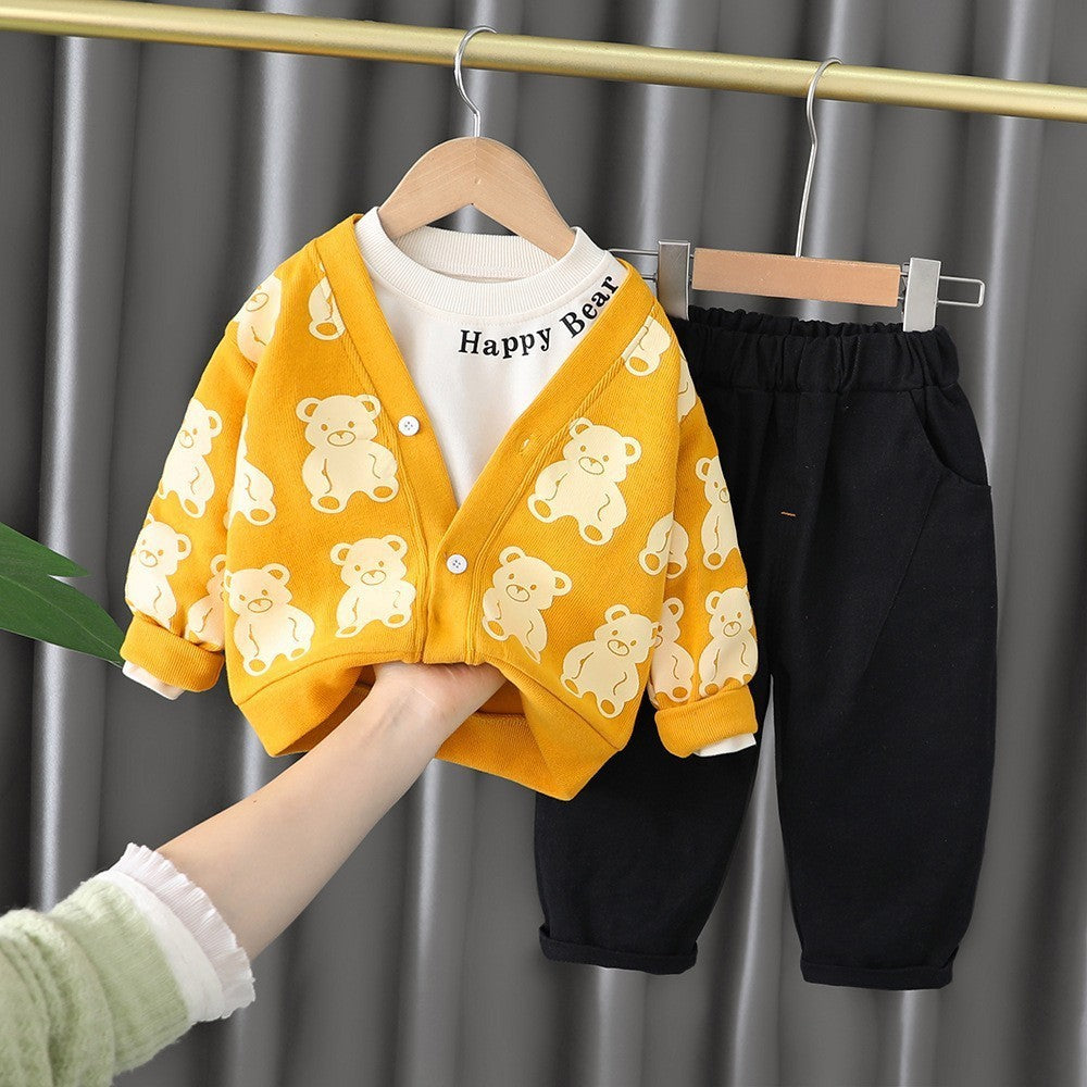 Three-piece Suit Baby Foreign Style Spring And Autumn Coat