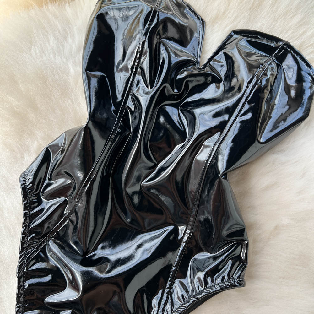 Combinaison en cuir PU à col en V pour femme, nouvelle collection printemps-automne