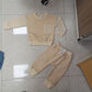 Girls' Striped Stitching Long Sleeve Trousers Suit