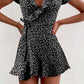 Robe trapèze slim à volants et col en V en dentelle pour l'été, style européen et américain