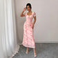 Strap-printed Long Figure-hugging Hip-hugging Dress