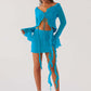 New Tassel Lace Long-sleeved Hip Skirt Suit
