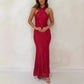 Fashionable Multicolor Halter Sleeveless Sequins Sequin Dress
